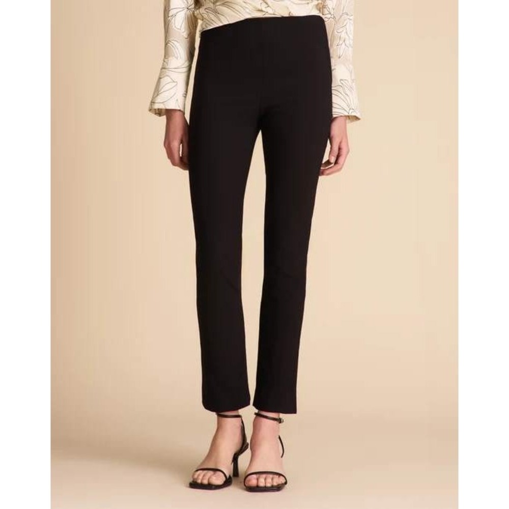 MM.Lafleur Black Foster Cigarette Pant Scuba High Rise Side Zip Size 8
